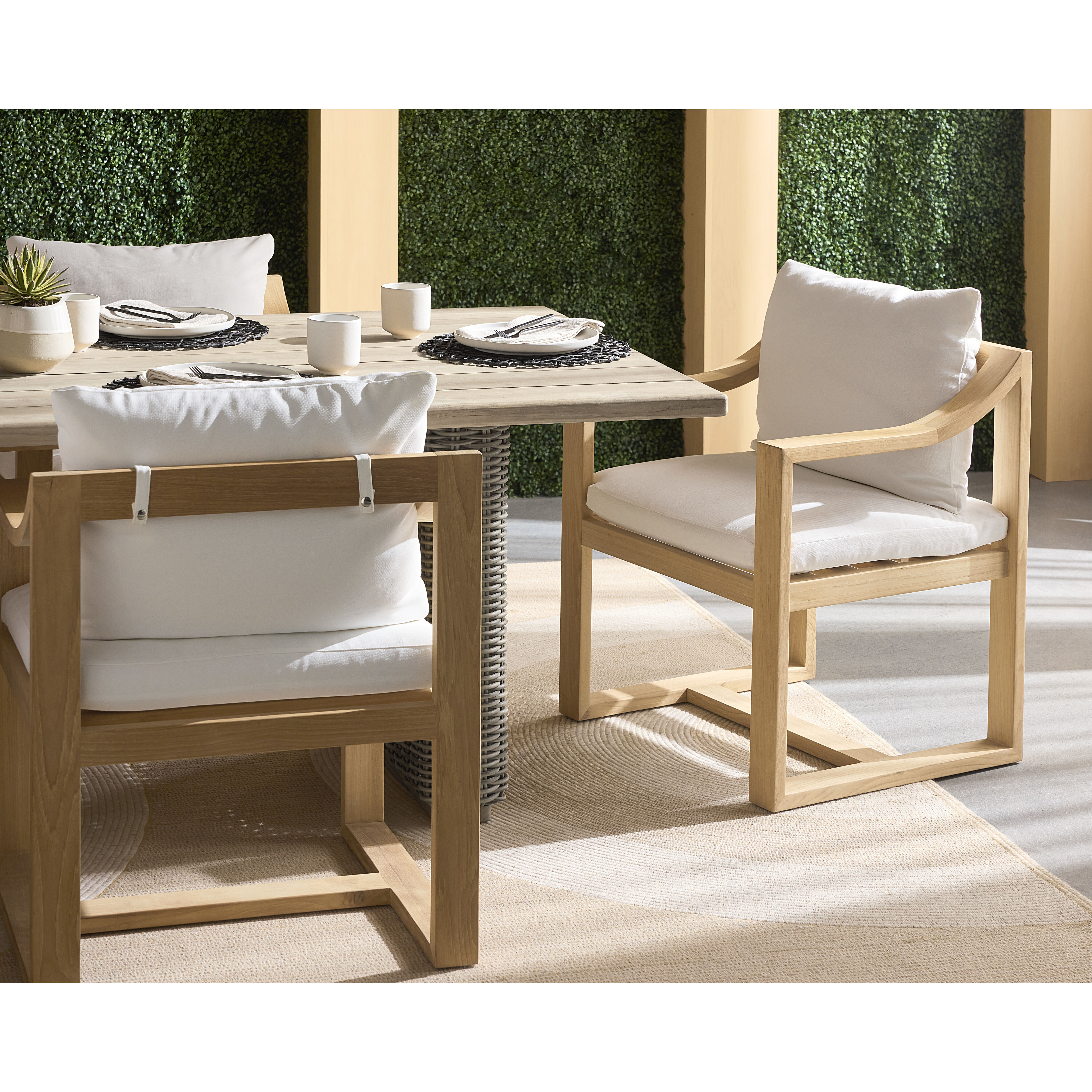 Tahiti Stinson White Outdoor Dining Armchair